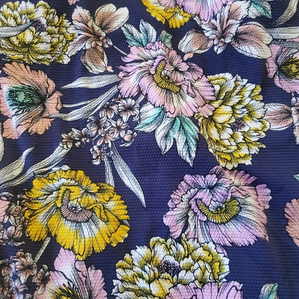 Jessica Simpson All Over Floral Print Navy Blue Bathingsuit Size Medium - Picture 2 of 5